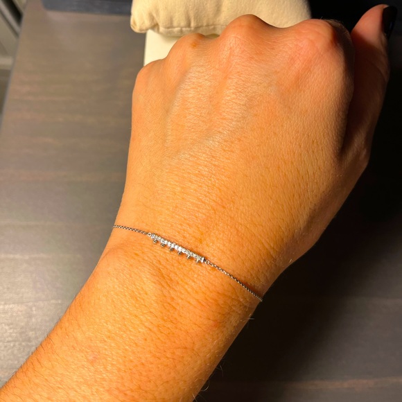 RARE like new Kendra Scott Molly 14k white gold and diamond adjustable bracelet - Picture 2 of 6